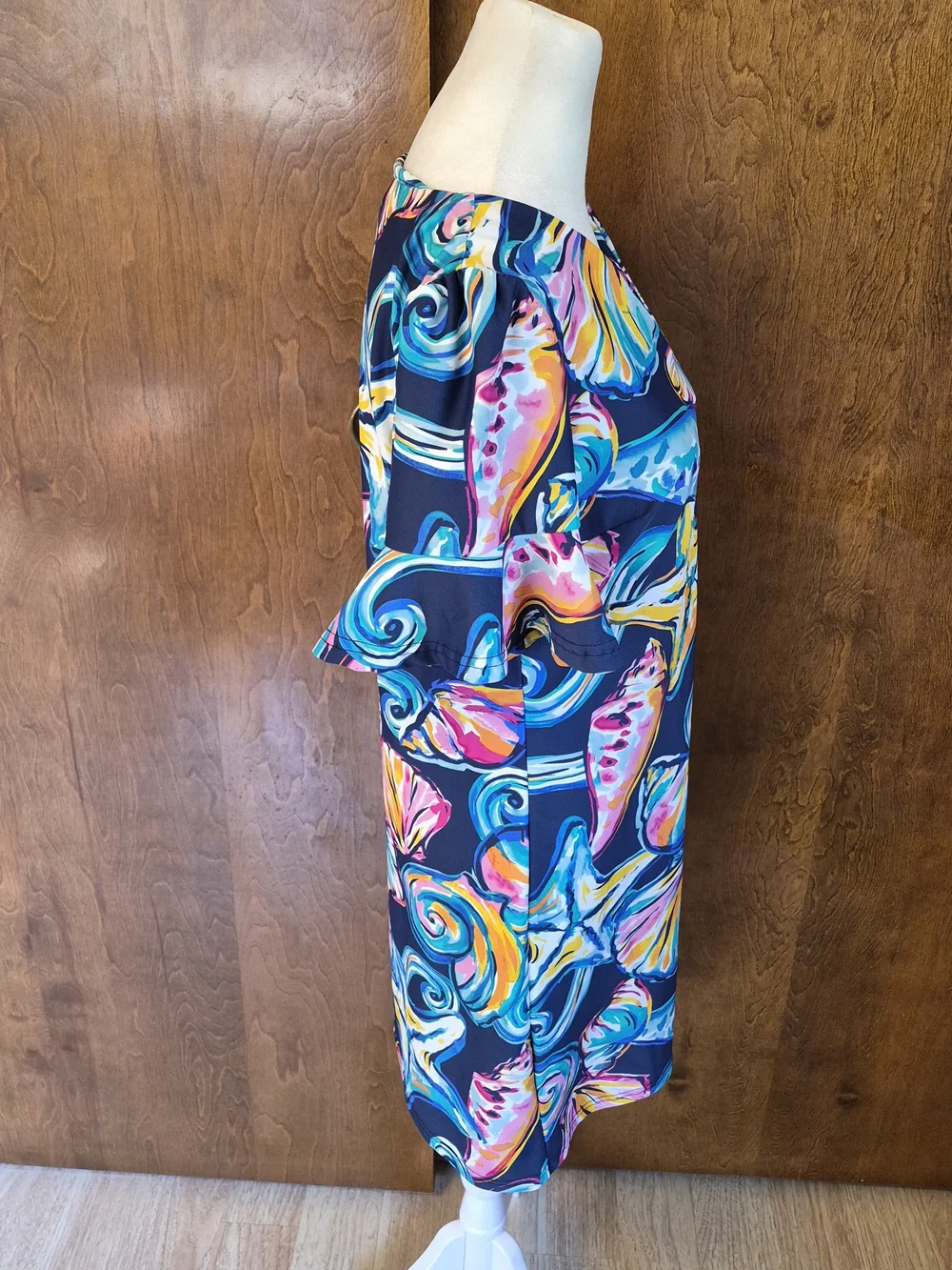 Aryeh Navy Multicolor Shell & Starfish Dress